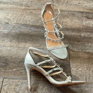 Badgley mischka strappy jewel glitter heels